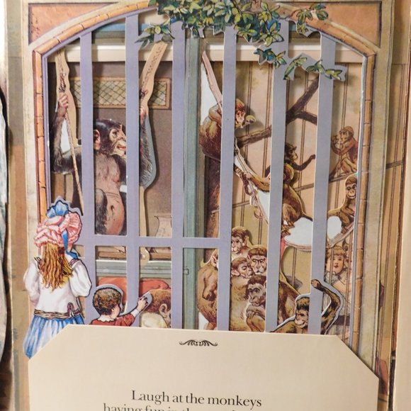 A Day in the Zoo A Reproduction of an Antique Pop-Up Book Vintage - Picture 13 of 16